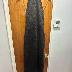 Mango Black Halter Backless Gown